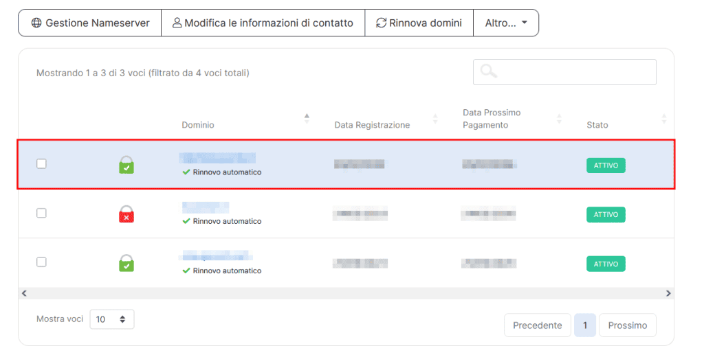 Verifica Email Gestisci Dominio Selezionato