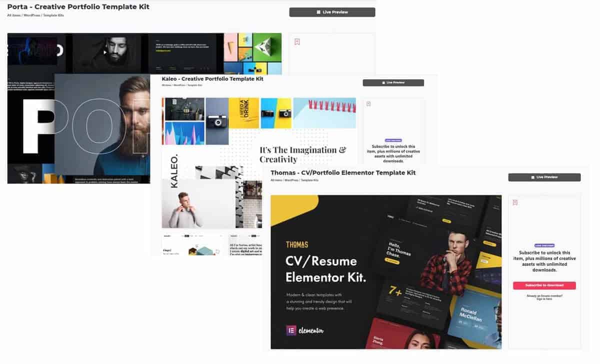 Template Elementor Envato Elements