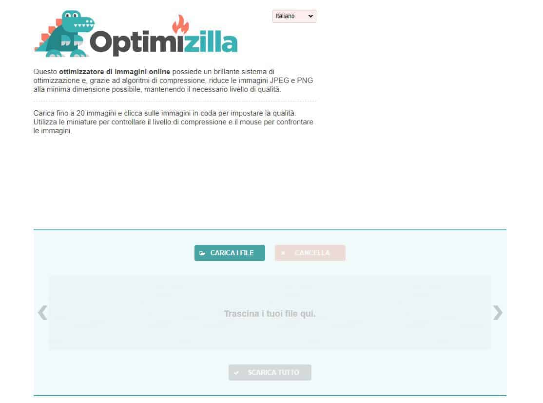 Optimizilla Caricare Immagini