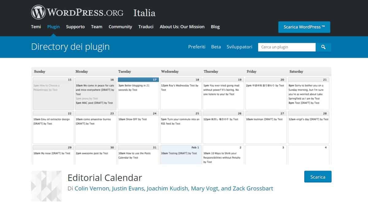 Editorial Calendar Plugin WordPress