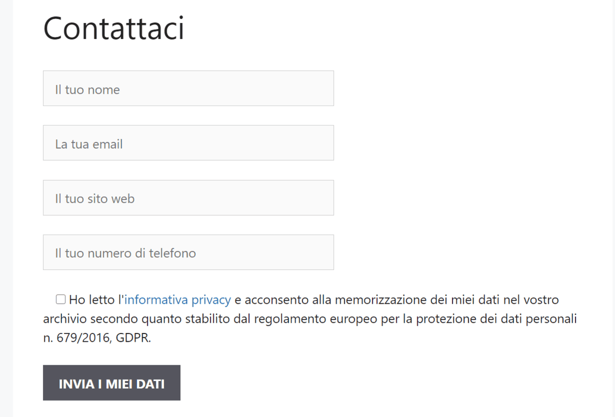 Informativa Privacy Contact Form