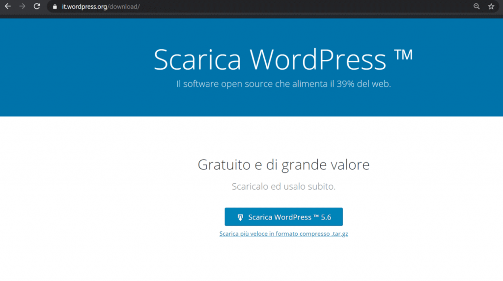 Scaricare WordPress