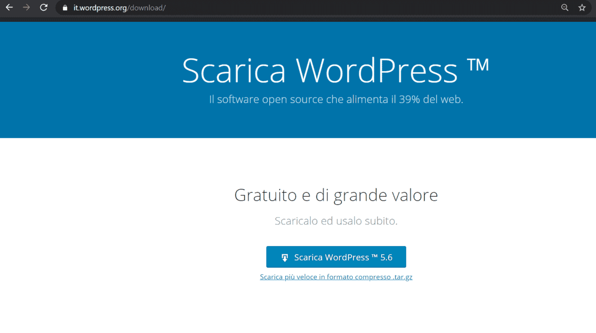 Scaricare WordPress