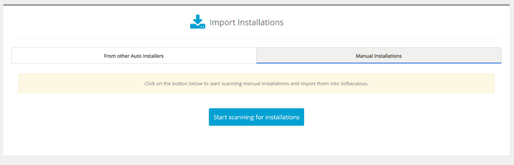 Import Installations Softaculous