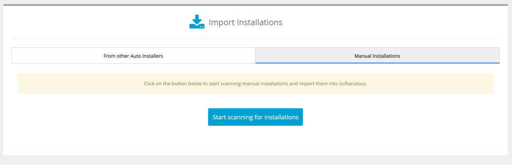 Import Installations Softaculous