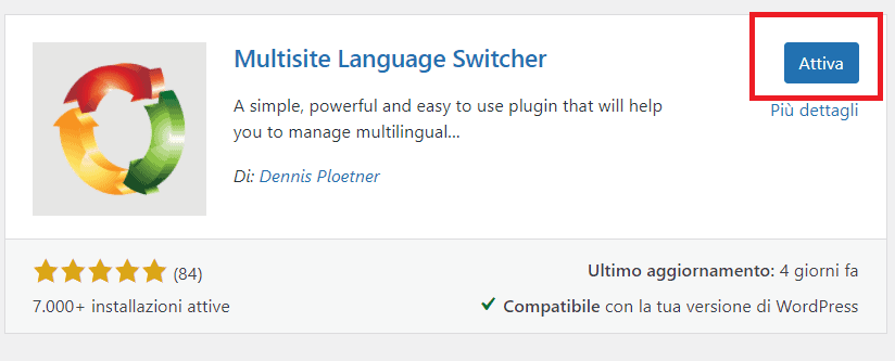 Attivare Multisite Language Switcher
