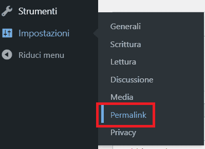 Impostazioni Permalink