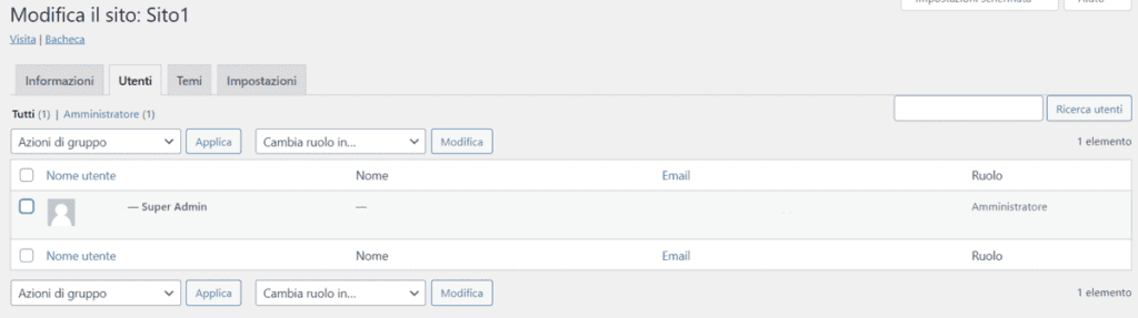 Utenti Sito WordPress Multisite