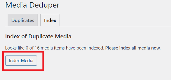 Index Media Deduper