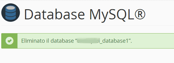 Database Eliminato