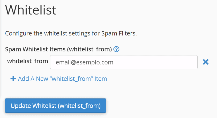 Aggiungi Email Alla Whitelist