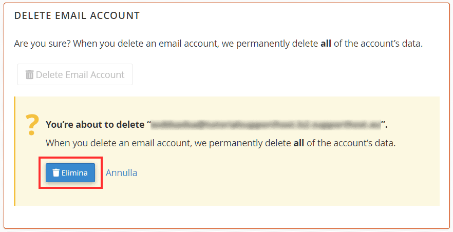 Conferma Eliminazione Dell Account Email