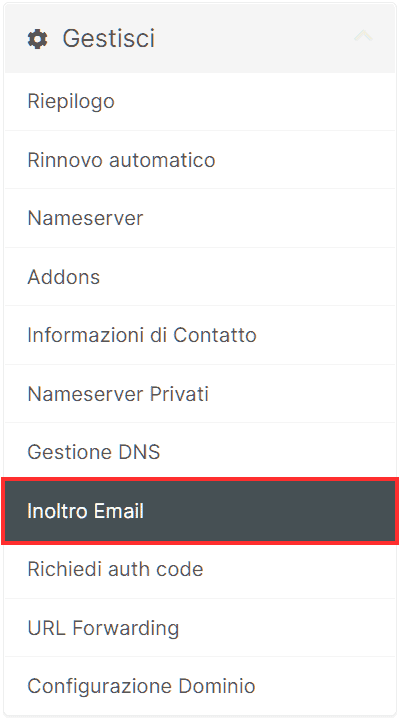 Gestione Inoltro Email