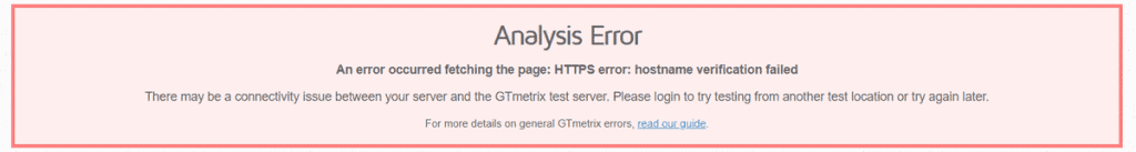 Gtmetrix Errore Https