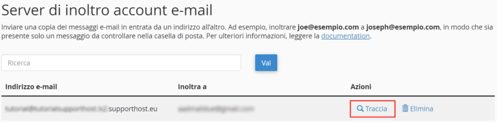 Traccia Server Di Inoltro Email