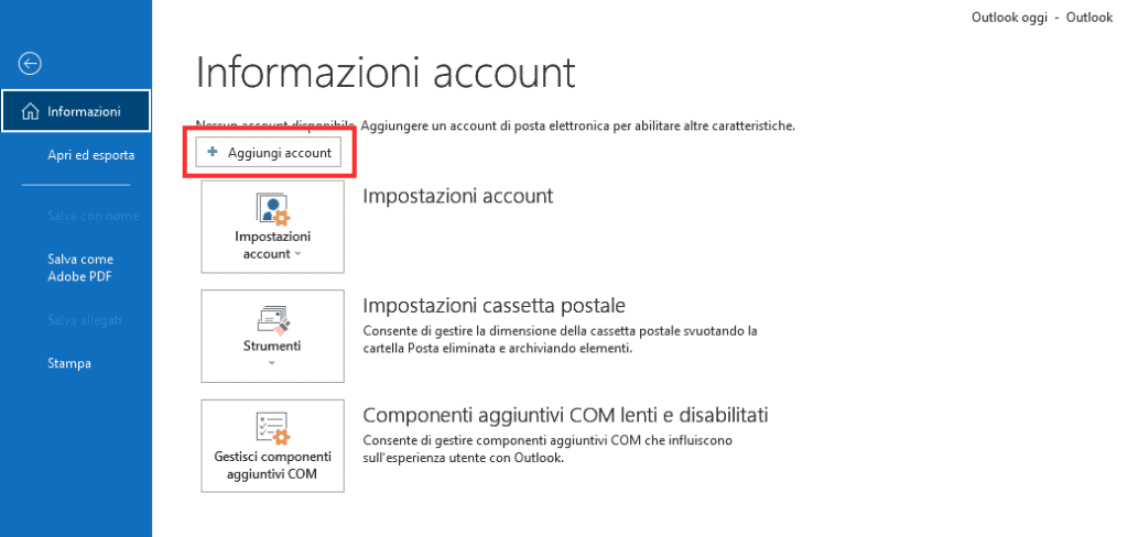 Aggiungi Account Su Outlook