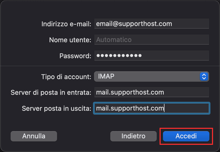 Configurazione Del Client Email Su Mac Mail