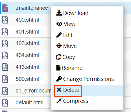 Eliminare File Maintenance