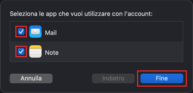 Fine Della Configurazione Del Client Email