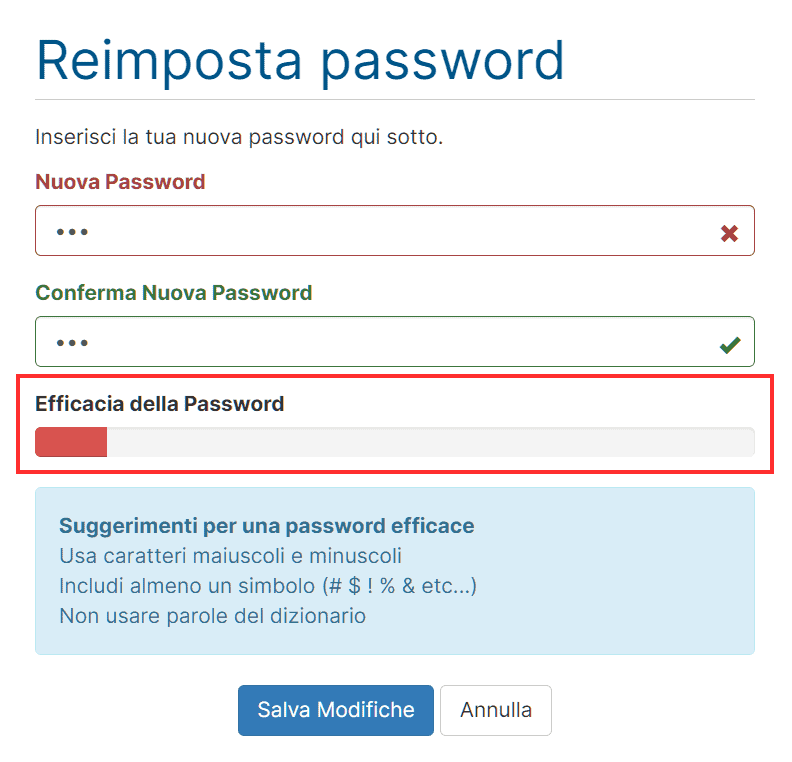 Password Non Efficace