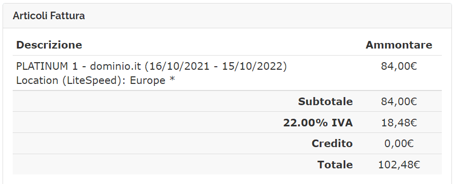 Verificare Importo Fattura