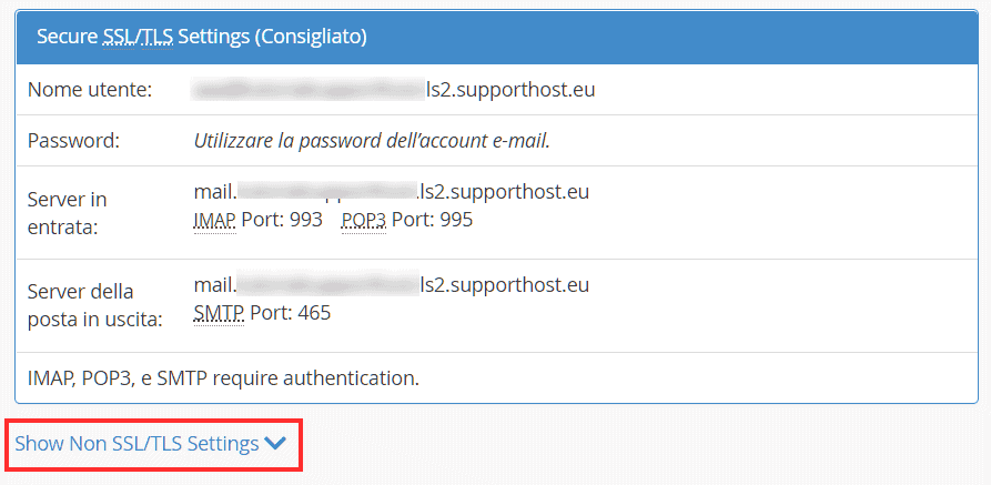 Visualizza Impostazioni Non Ssl O Tls