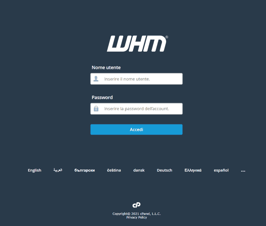 Whm Login Italiano