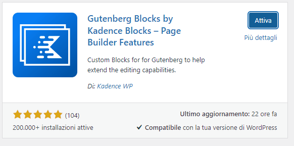 Kadence Blocks Attiva