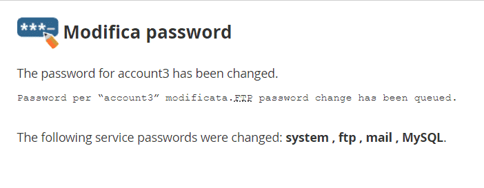 Modifica Password Completata