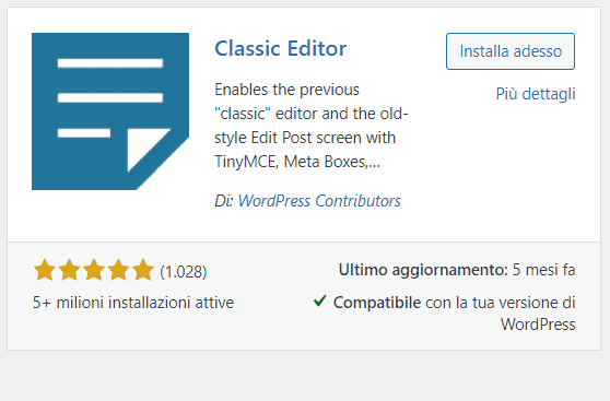 Plugin Classic Editor