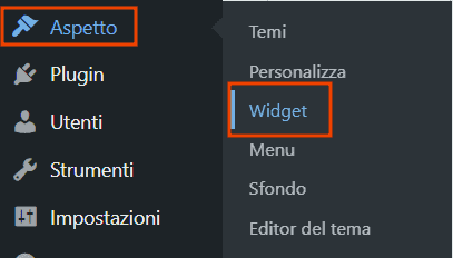 Wordpress Aspetto Widget