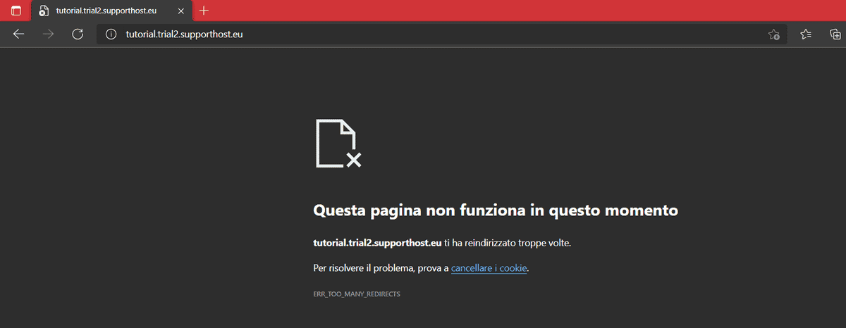 Err Too Many Redirects Come Risolvere SupportHost   Err Too Many Redirects Edge 