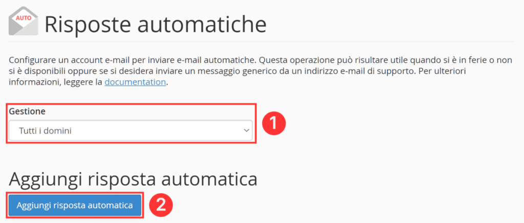 Aggiungi Una Risposta Automatica Con Cpanel