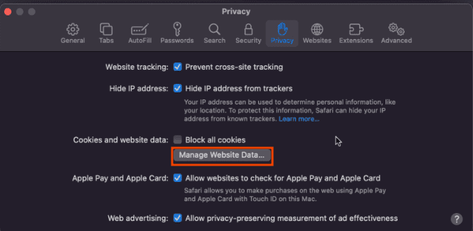 Safari Privacy Cookie