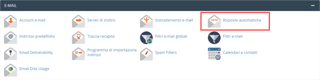 Seleziona Risposte Automatiche Da Cpanel