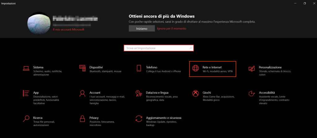 Windows Impostazioni Rete E Internet