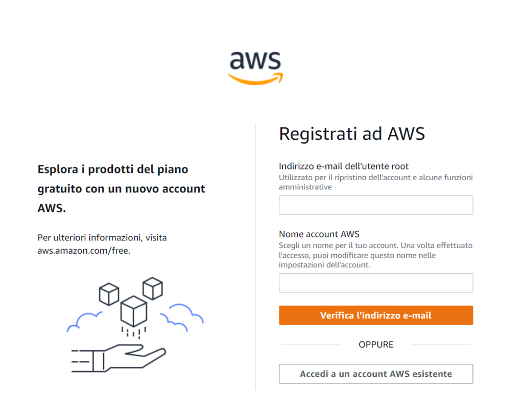 Registrazione Aws Amazon Ses