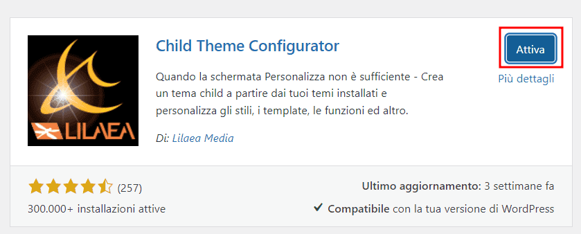 Attiva Child Theme Configurator