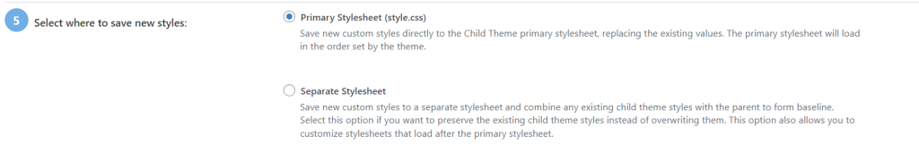 Child Theme Configurator Step 5