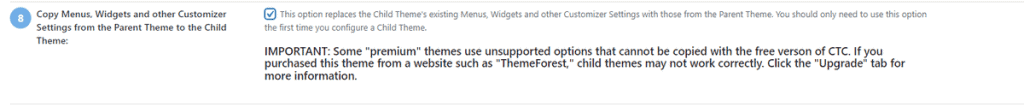 Child Theme Configurator Step 8