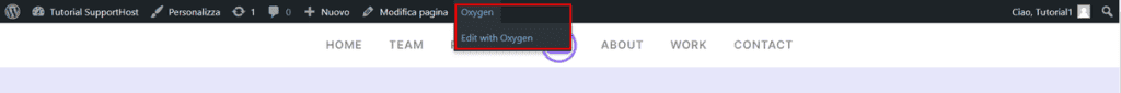Edit With Oxygen Front End WordPress
