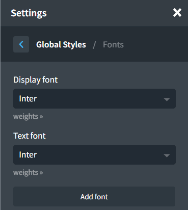 Global Styles Fonts
