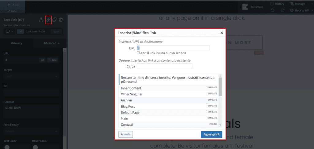 Oxygen Link Settings