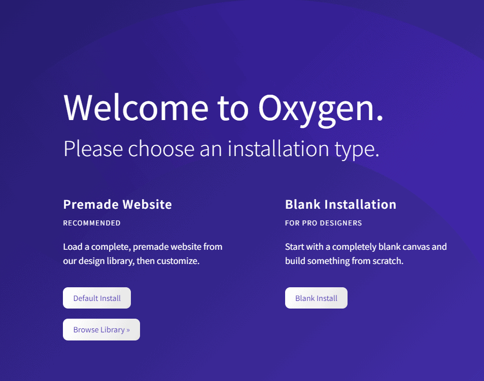 Oxygen Tipo Di Installazione