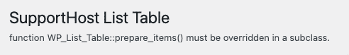 Wp List Table Plugin Error