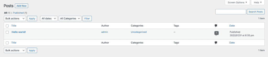 Wp List Table Tutorial Posts