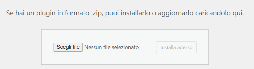 Carica Plugin Zip WordPress