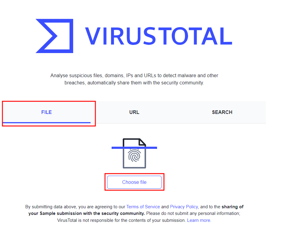 Scansione File Con Virustotal