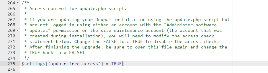 Modificare Accesso Allo Script Di Aggiornamento Di Drupal
