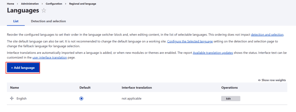 Add Language Drupal